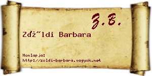 Zöldi Barbara névjegykártya