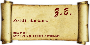 Zöldi Barbara névjegykártya